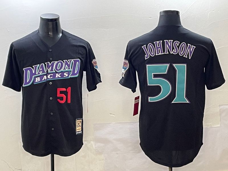 Men Arizona Diamondback #51 Johnson Black Throwback Game 2025 Nike MLB Jersey style 2->arizona diamondback->MLB Jersey